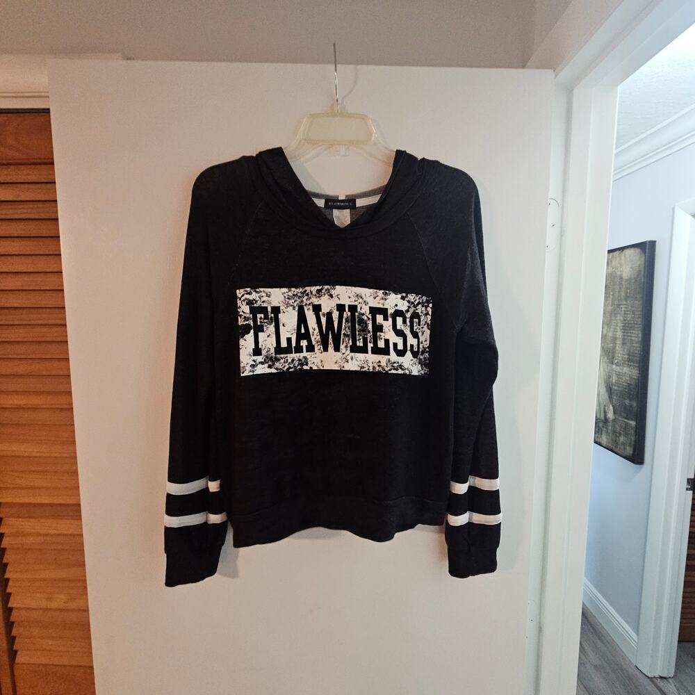 Women's/Juniors Flashmob Black Graphic Lightweight Sweatshirt Size Large
